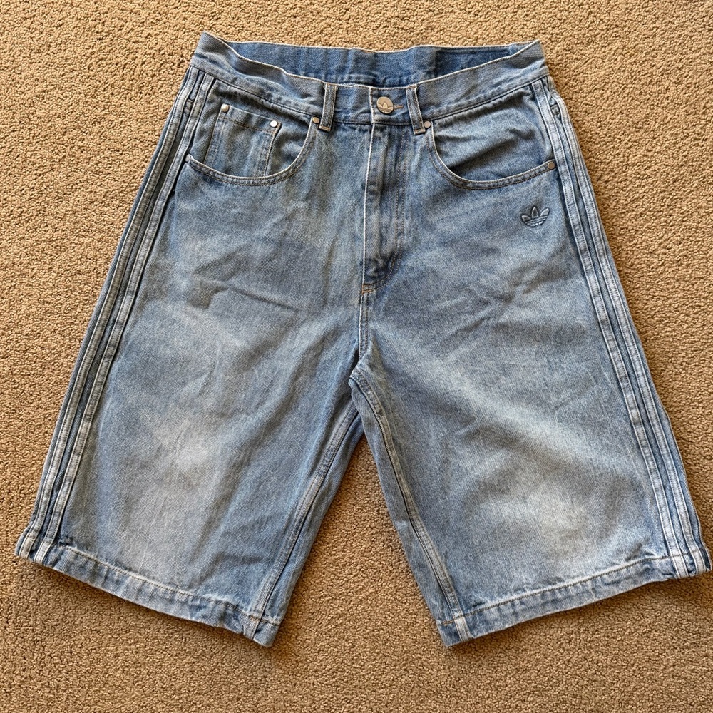 adidas Light Blue Denim Shorts
